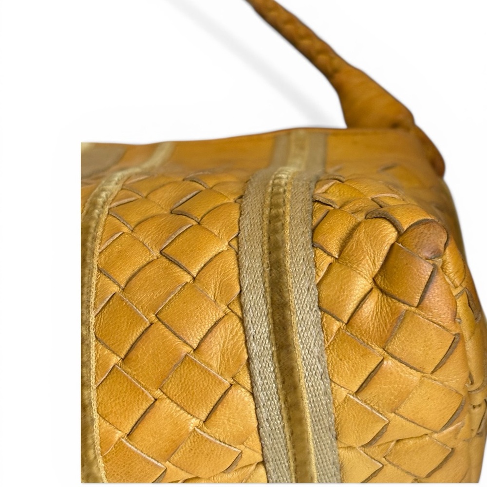 Vintage Bottega Veneta Interaccio Tan Woven Leather Shoulder Bag - Picture 5 of 16